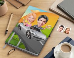 Bk Gift Kişiye Özel Sevgililer Karikatürlü Beyaz Defter-53 , Arkadaşa Hediye , Sevgiliye Hediye