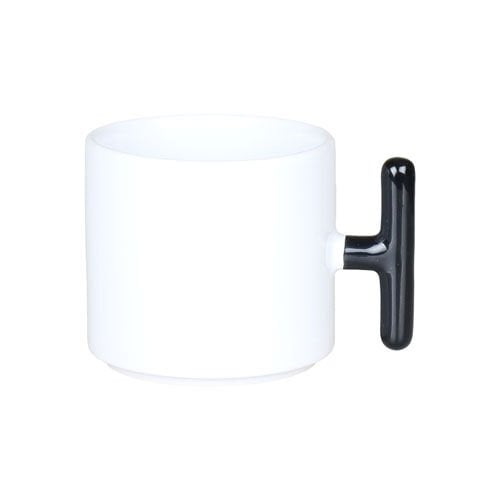 Sublimasyon Porselen T Siyah Kulplu Kupa - Kutulu