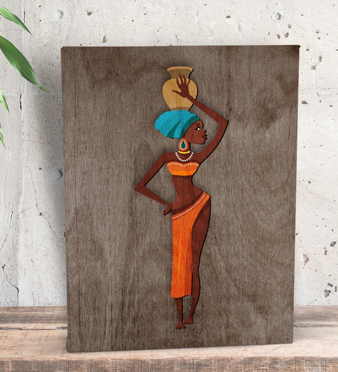 BK Gift African Woman Tasarımlı Dekoratif Mini Kanvas Tablo 15x20cm-2
