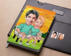 Bk Gift Kişiye Özel Sevgililer Karikatürlü Beyaz Defter-55 , Arkadaşa Hediye , Sevgiliye Hediye