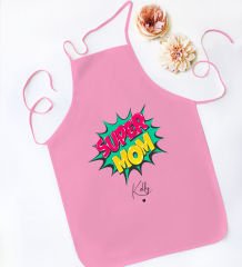 BK Gift Kişiye Özel İsimli Anneler Günü Tasarımlı Pembe Mutfak Önlüğü, Aşçı Önlüğü, Şef Önlüğü, Anneye Hediye-18
