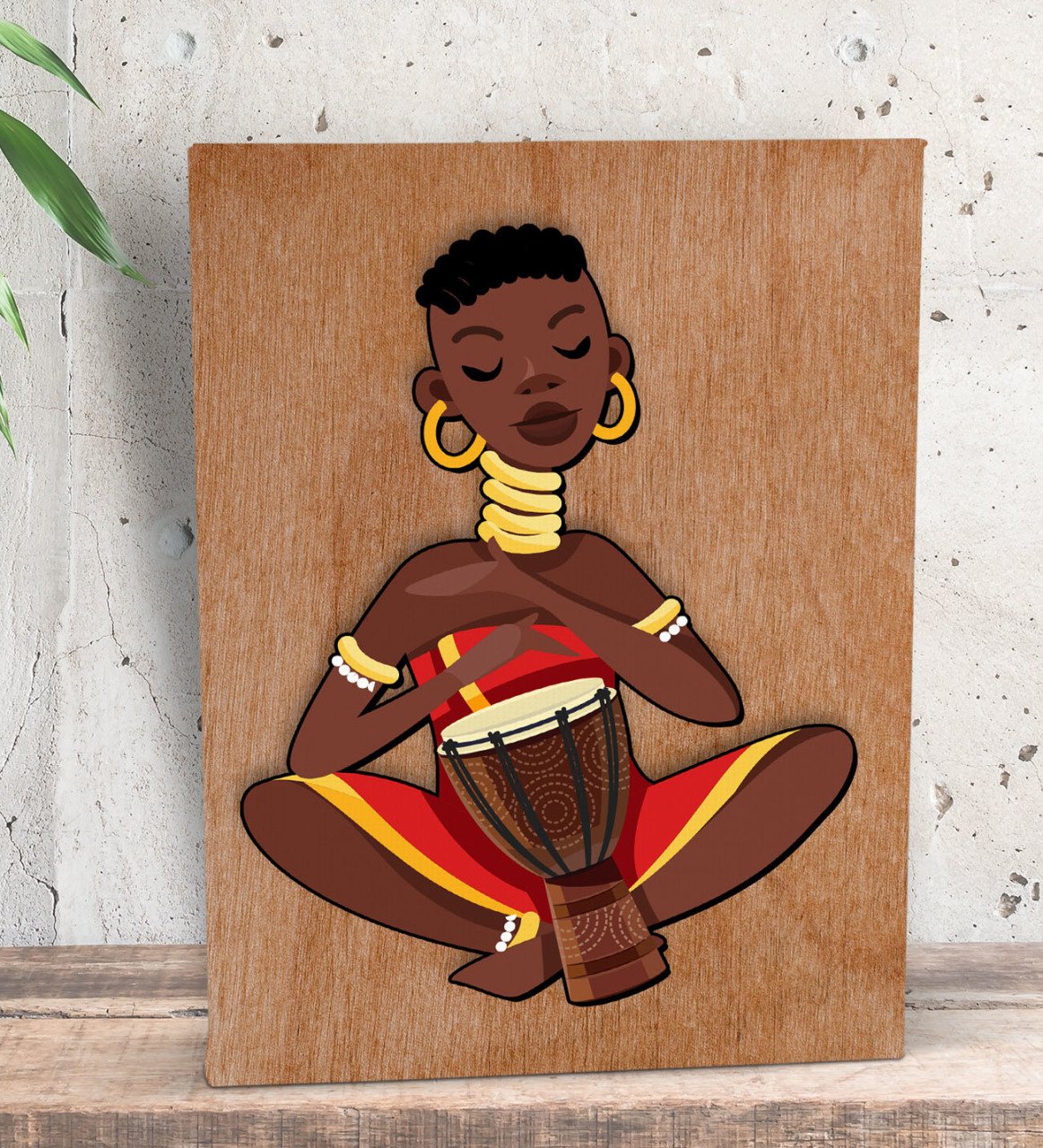 BK Gift African Woman Tasarımlı Dekoratif Mini Kanvas Tablo 15x20cm-4