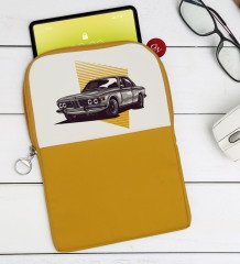 BK Gift Klasik Araç Tasarımlı Taşınabilir Koruyucu Tablet Kılıfı & Organizer Çanta - Sarı-1
