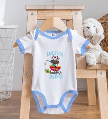 BK Kids Babasının Balıkçı Arkadaşı Tasarımlı Mavi Bebek Body Zıbın-1