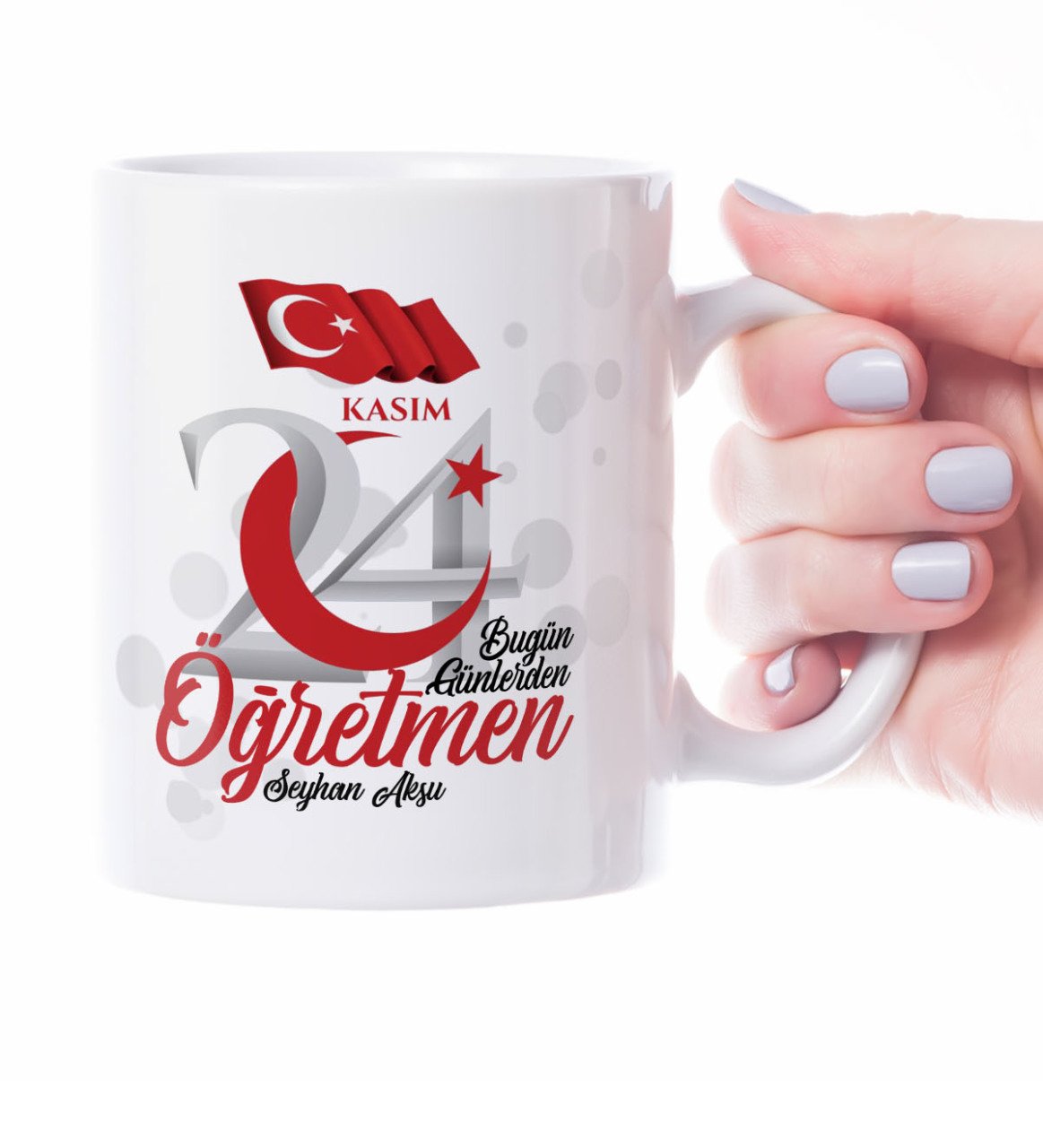 Kişiye Özel Bugün Günlerden Öğretmen Beyaz Kupa Bardak - 2