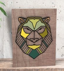 BK Gift Aslan Tasarımlı Dekoratif Mini Kanvas Tablo 15x20cm-1