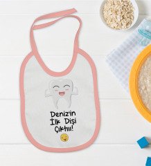 BK Kids Kişiye Özel Pembe Bebek Mama Önlüğü - Model 92
