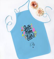 BK Gift Kişiye Özel İsimli Anneler Günü Tasarımlı Mavi Mutfak Önlüğü, Aşçı Önlüğü, Şef Önlüğü, Anneye Hediye-11