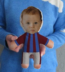 BK Kids Kişiye Özel Fotoğraflı Bebek Yastık ve Bebek Body Zıbın Hediye Seti - Model 5.1