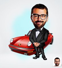 Kişiye Özel Erkek Patron Karikatürlü Sosyal Medya Dijital Profil Fotoğrafı - Model 1