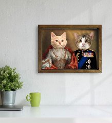 Evcil Dostlara Özel Portre Doğal Masif Ahşap Çerçeveli Tablo 45x65cm-18