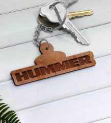 Hummer Logolu Ahşap Anahtarlık-1