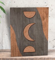 BK Gift Ay Tasarımlı Dekoratif Mini Kanvas Tablo 15x20cm-3