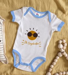 BK Kids İlk Seyahat Tasarımlı Mavi Bebek Body Zıbın-1