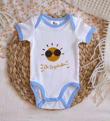 BK Kids İlk Seyahat Tasarımlı Mavi Bebek Body Zıbın-1