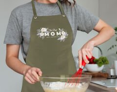 BK Gift Profesyonel Anneler Günü Tasarımlı Haki Mutfak Önlüğü, Aşçı Önlüğü, Şef Önlüğü, Ev Hediyesi, Anneye Hediye-3