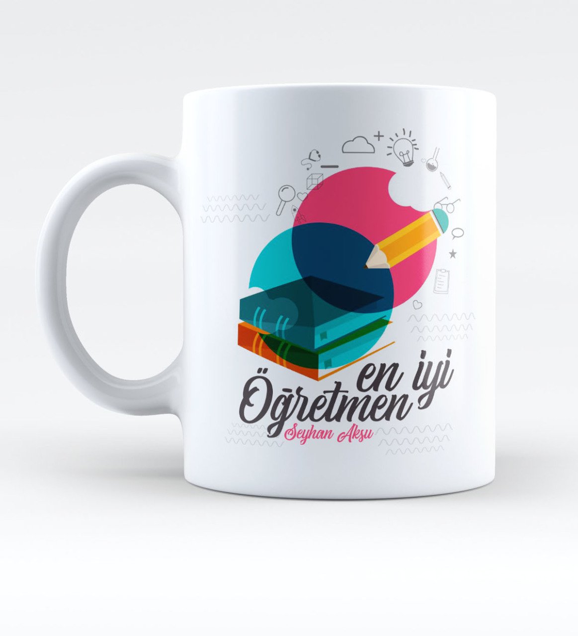 Kişiye Özel En İyi Öğretmen Beyaz Kupa Bardak - 3