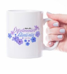 Kişiye Özel Öğretmenler Gününüz Kutlu Olsun Beyaz Kupa Bardak - 3