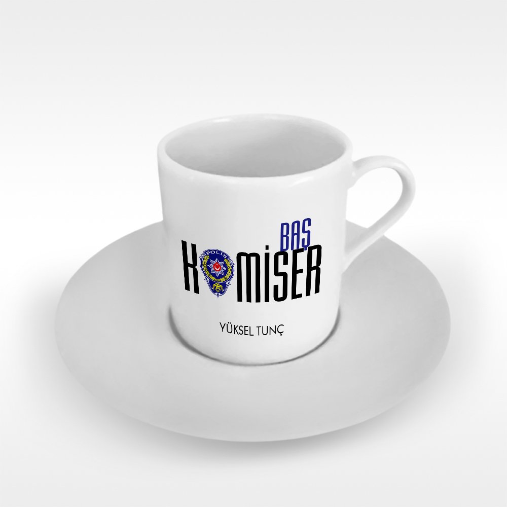 Kişiye Özel Mesleki Başkomiser Türk Kahvesi Fincanı