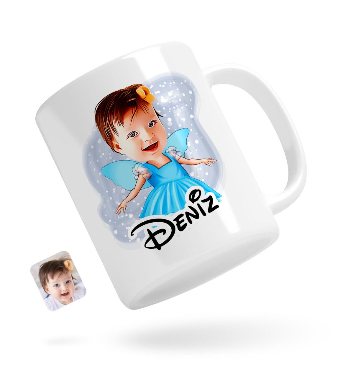 Kişiye Özel Çocuk Balerin Karikatürlü Beyaz Kupa Bardak-1