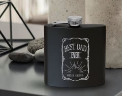 Bk Gift Kişiye Özel İsimli Siyah Çelik İçki Matarası ve Sigara Kutusu Hediye Seti-6, Babalar Günü Hediyesi, Erkek Hediye, Alkol Matarası