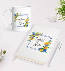 Kişiye Özel İsimli Beyaz Defter Kalem Kupa Seti-16
