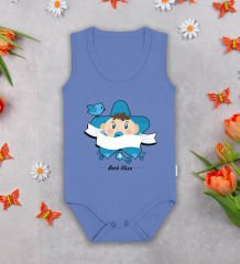 BK Kids Kişiye Özel İsimli Mavi %100 Pamuklu Askılı Sıfır Kol Bebek Body Zıbın-7, Yeni Doğan Bebek Hediyesi
