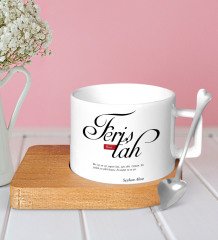 Kişiye Özel Mânâ Feriştah Ahşap Altlıklı Seramik Fincan-1