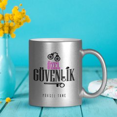 Kişiye Özel Mesleki Özel Güvenlik Gümüş Yaldızlı Kupa Bardak - 2