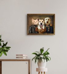 Evcil Dostlara Özel Portre Doğal Masif Ahşap Çerçeveli Tablo 45x65cm-23