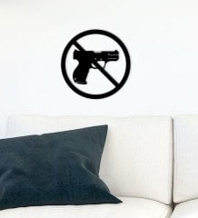 BK Gift Silah Tasarımlı Ahşap Duvar Süsü-57