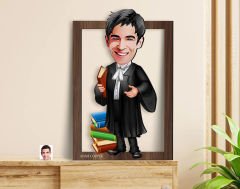 BK Gift Kişiye Özel Erkek Avukat Karikatürlü 3D Ahşap Tablo-7, Sevgiliye Hediye, Arkadaşa Hediye, Doğum Günü Hediyesi