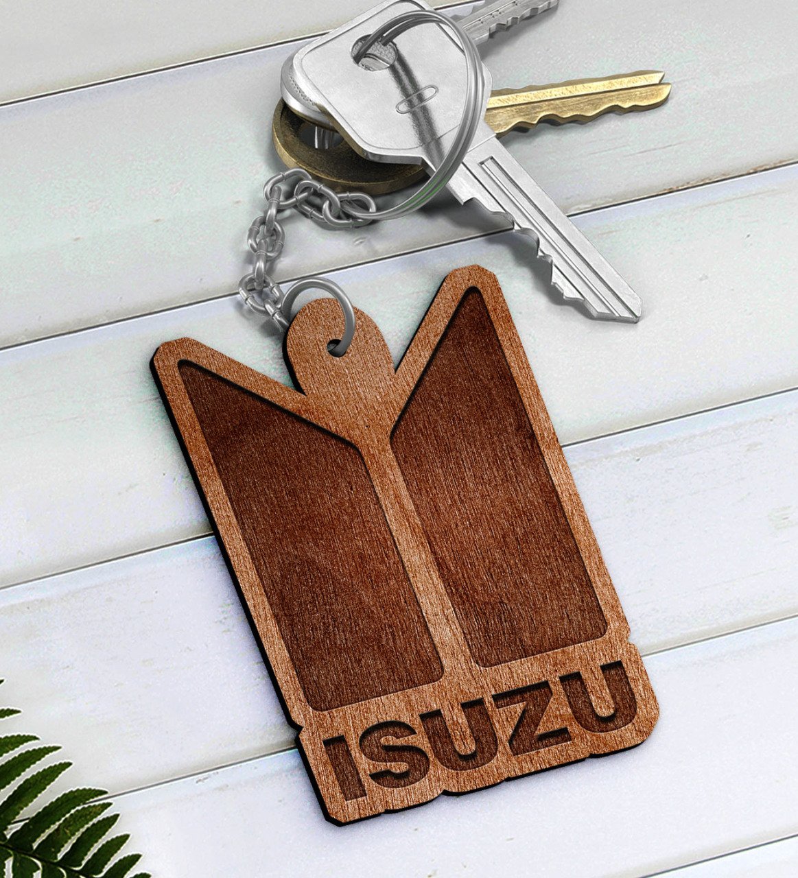 Isuzu Logolu Ahşap Anahtarlık-2