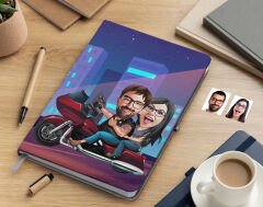 Bk Gift Kişiye Özel Sevgililer Karikatürlü Beyaz Defter-103 , Arkadaşa Hediye , Sevgiliye Hediye