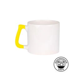 Sublimasyon Sarı Kulplu Seramik Gala Kupa - Kutulu