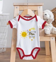 BK Kids Sıkıntı Yok Dayım Halleder Tasarımlı Kırmızı Bebek Body Zıbın ve Mama Önlüğü Hediye Seti-1