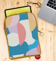 BK Gift Modern Art Tasarımlı Taşınabilir Koruyucu Tablet Kılıfı & Organizer Çanta - Sarı-1