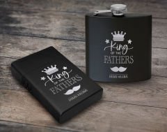 Bk Gift Kişiye Özel İsimli Siyah Çelik İçki Matarası ve Sigara Kutusu Hediye Seti-10, Babalar Günü Hediyesi, Erkek Hediye, Alkol Matarası
