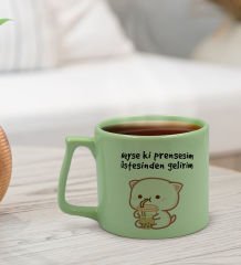 BK Gift Pastel Yeşil Middle Kupa Bardak, Arkadaşa Hediye, Ev Hediyesi, Doğum Günü Hediyesi, Ofis Hediyesi-11