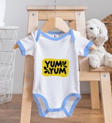 BK Kids Yum Yum Tasarımlı Mavi Bebek Body Zıbın-1