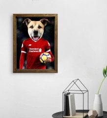 Evcil Dostlara Özel Futbolcu Tasarımlı Portre Doğal Masif Ahşap Çerçeveli Tablo 30x40cm-5