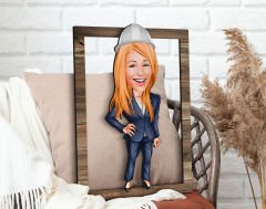 BK Gift Kişiye Özel Kadın Mühendis Karikatürlü 3D Ahşap Tablo, Sevgiliye Hediye, Arkadaşa Hediye, Yıl Dönümü Hediyesi, Doğum Günü Hediyesi-1