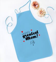 BK Gift Kişiye Özel İsimli Anneler Günü Tasarımlı Mavi Mutfak Önlüğü, Aşçı Önlüğü, Şef Önlüğü, Anneye Hediye-22
