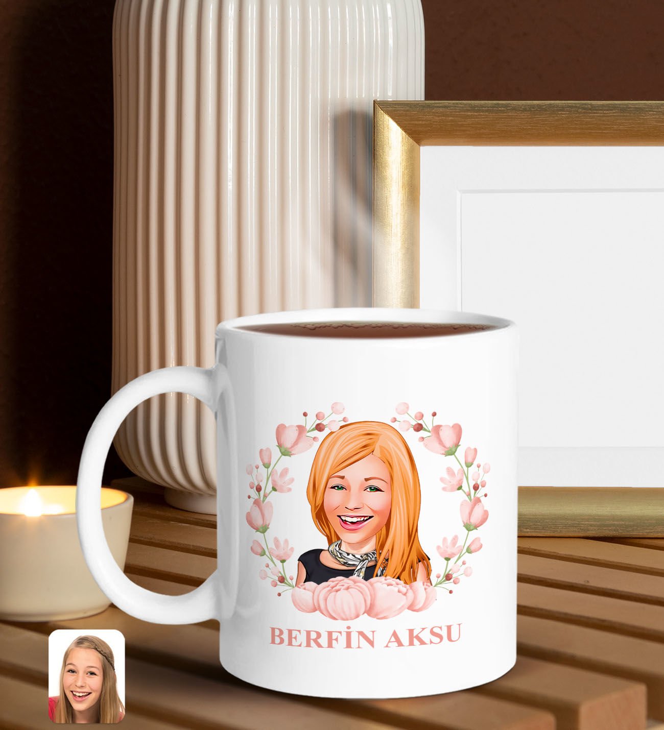 BK Gift Kişiye Özel Anneler Günü Karikatürlü Beyaz Kupa Bardak, Anneye Hediye, Anneler Günü Hediyesi-3