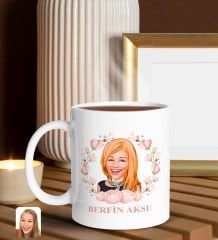 BK Gift Kişiye Özel Anneler Günü Karikatürlü Beyaz Kupa Bardak, Anneye Hediye, Anneler Günü Hediyesi-3