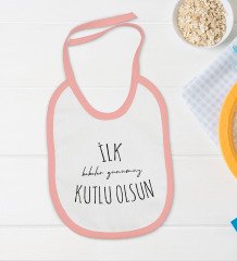 BK Kids İlk Babalar Günü Tasarımlı Pembe Bebek Body Zıbın ve Mama Önlüğü Hediye Seti-3