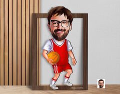 BK Gift Kişiye Özel Erkek Basketbol Karikatürlü 3D Ahşap Tablo-5, Sevgiliye Hediye, Arkadaşa Hediye, Doğum Günü Hediyesi