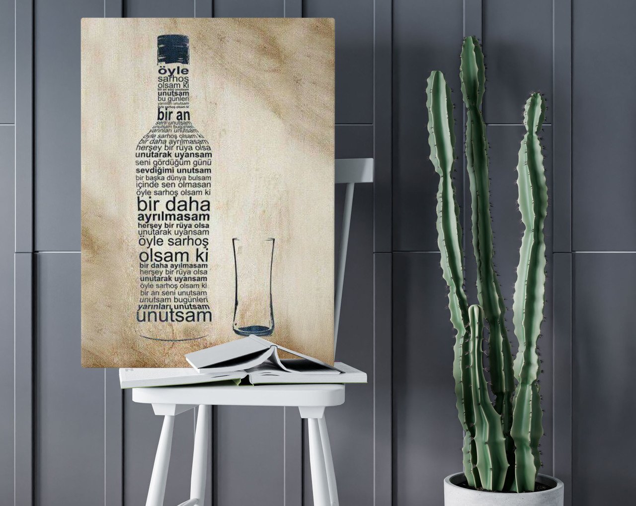 BK Home Rakı Tasarımlı Kanvas Tablo 50x70cm-8