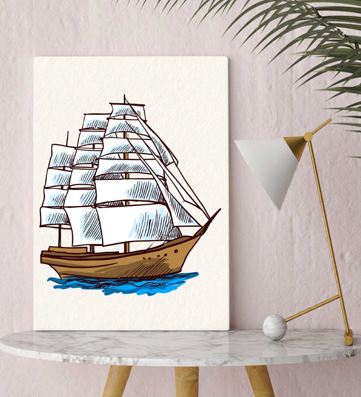 BK Gift Gemi Tasarımlı Kanvas Tablo 30x50cm-2