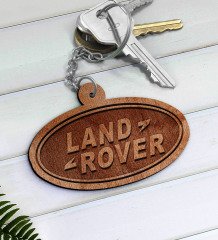 Land Rover Logolu Ahşap Anahtarlık-1
